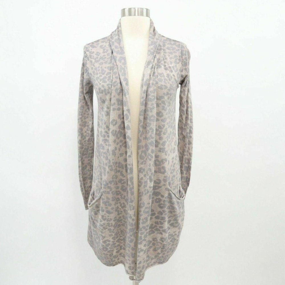 Wilfred Cardigan Sweater 2XS XXS Silk Leopard Open